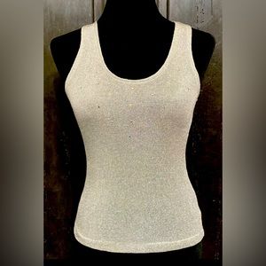 Silver metallic with rhinestones sweater tank top - Size Xsmall